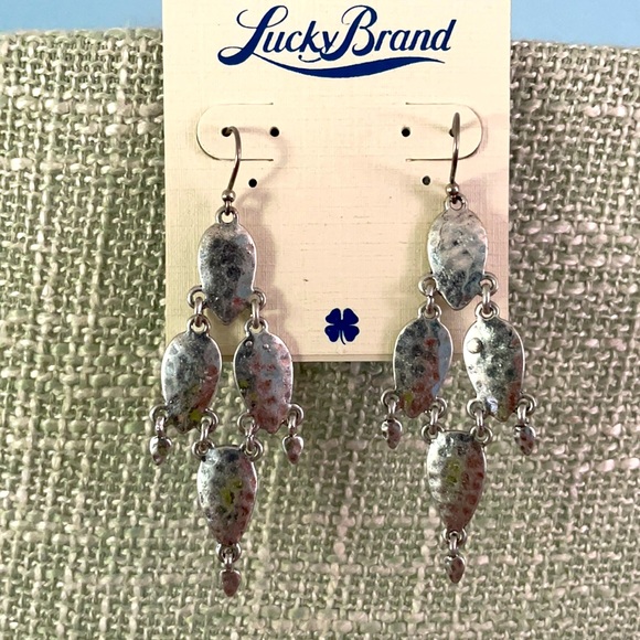 Lucky Brand Jewelry - Lucky Brand dangling NEW silver tone earrings